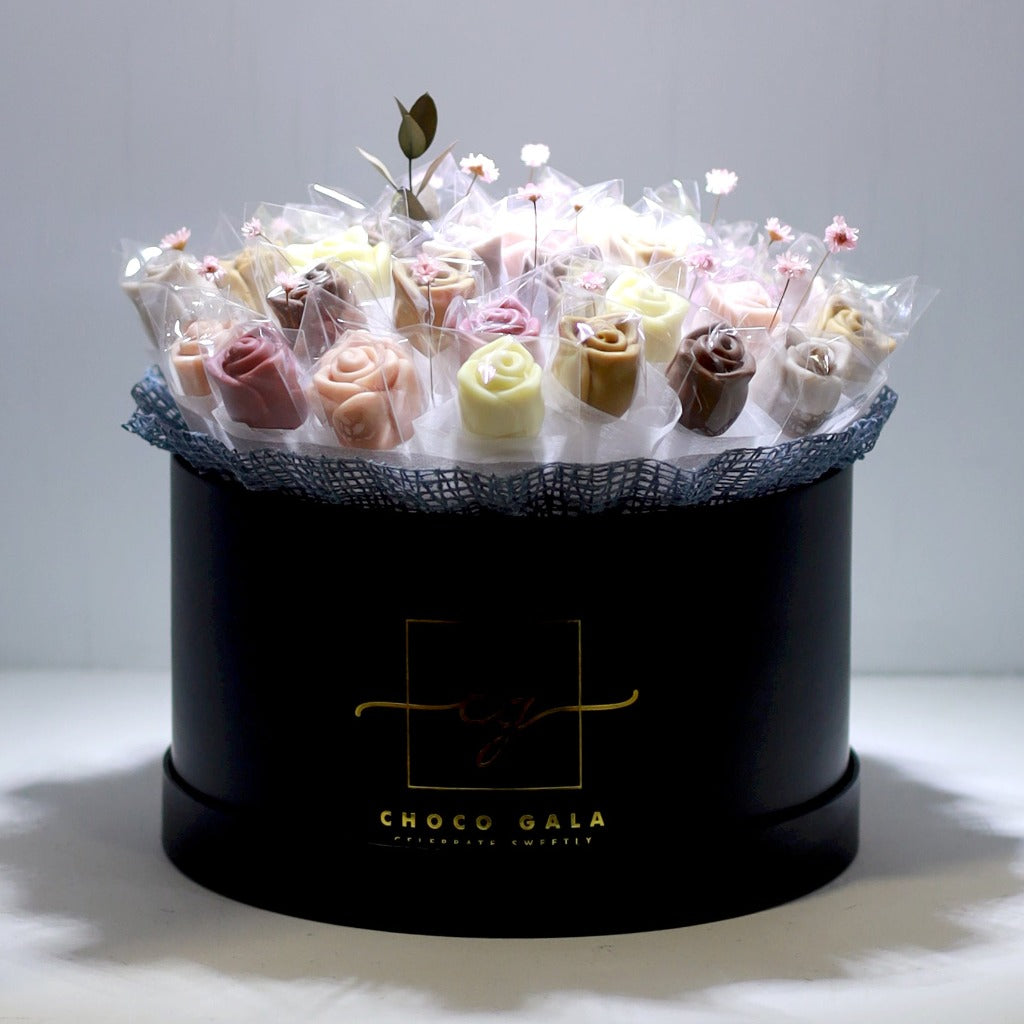 Black Grand Eternity Box - Chocolate Rose Bouquet Gifts by Choco Gala