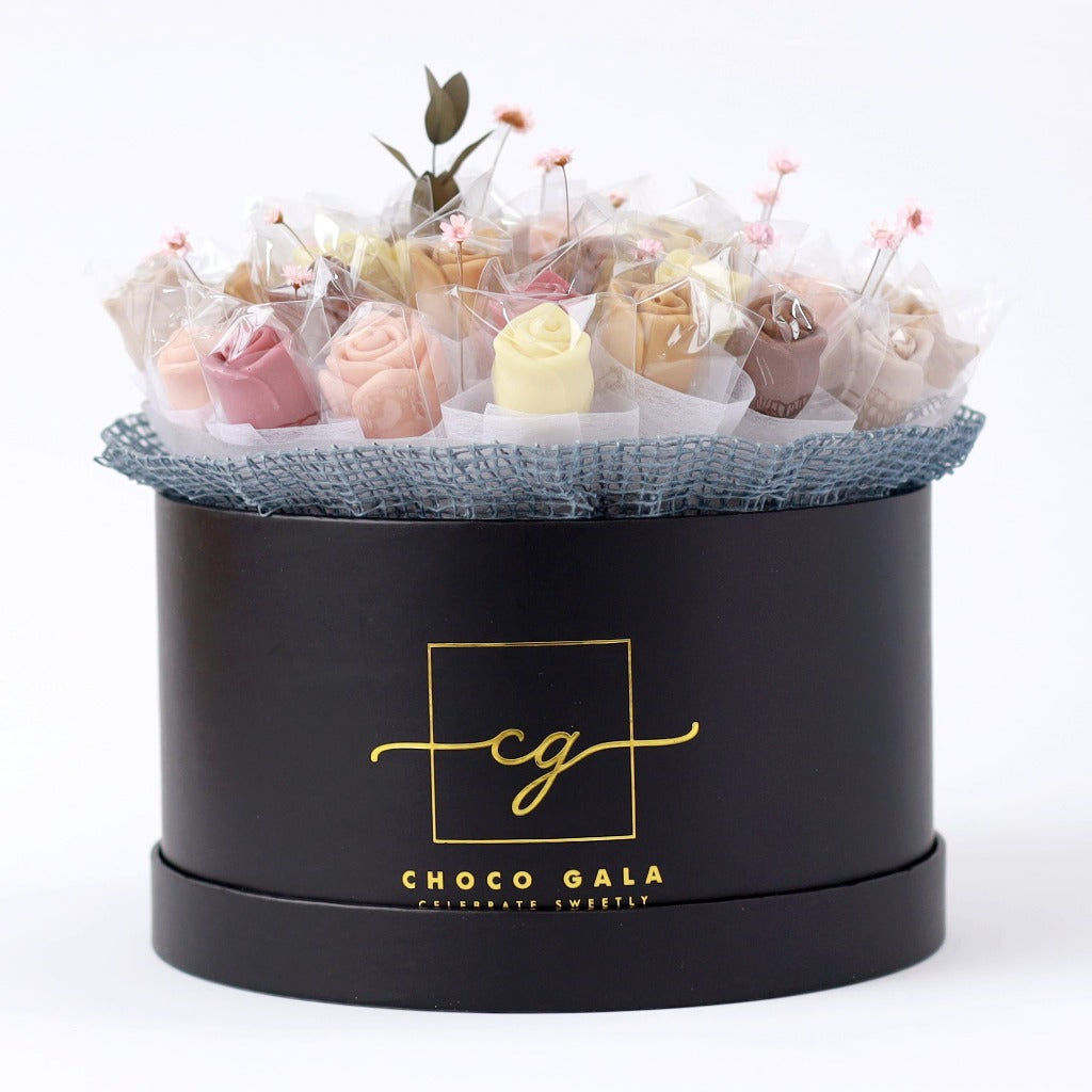Black Grand Eternity Box - Chocolate Rose Bouquet Gifts By Choco Gala